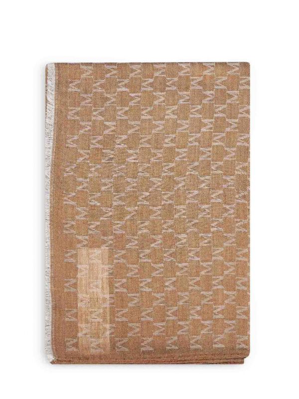  Max Mara Accessori Max Mara Accessori | Bronze M Monogram Jacquard Silk Blend Mxapaniere Stole | Women | Pz 