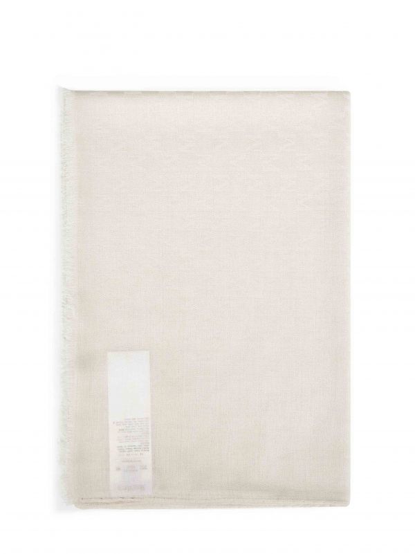  Max Mara Accessori Max Mara Accessori | Ivory White M Monogram Jacquard Silk Blend Mxapaniere Stole | Women | Pz 
