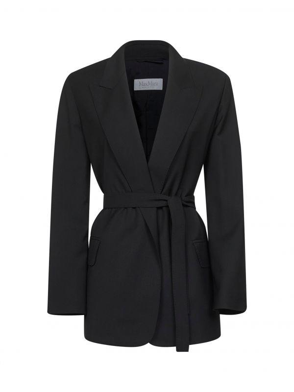  Max Mara Max Mara | Black Canvas Talento Belted Blazer | Women | 42 