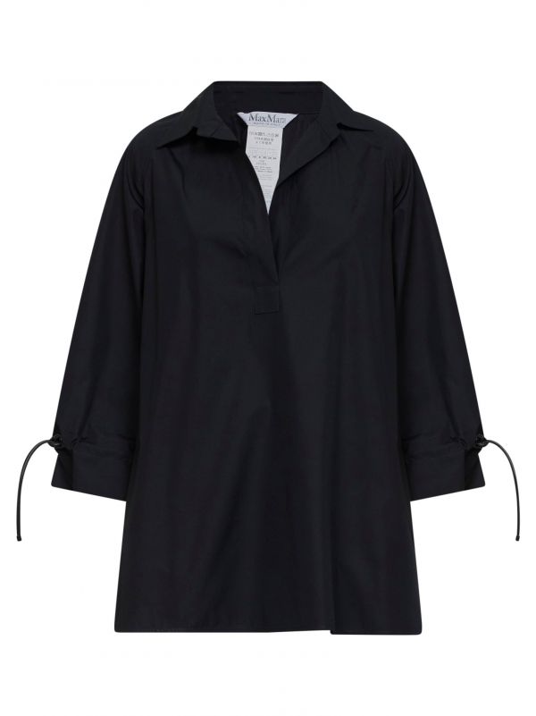  Max Mara Max Mara | Black Cotton Poplin Mxmadorni Blouse | Women | 40 