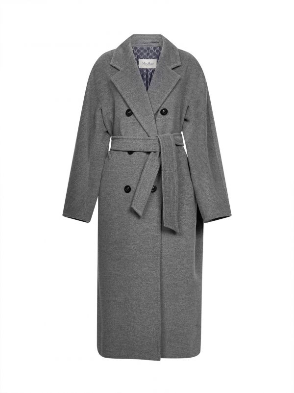  Max Mara Max Mara | Grey Madame 101801 Icon Coat Belted Coat | Women | 42 