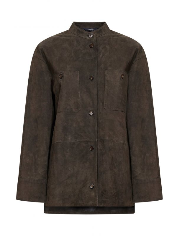  Max Mara S Max Mara S | Green Suede Leather Smmelodia Midi Jacket | Women | 44 