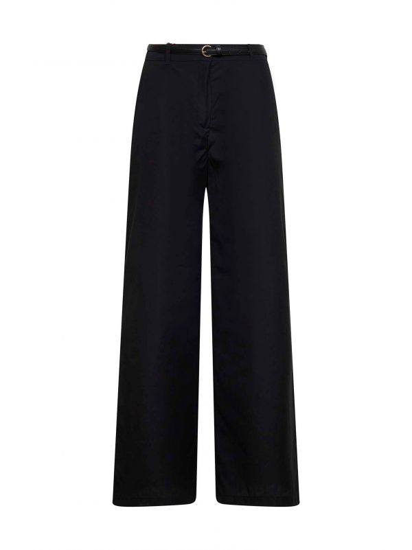  Max Mara Studio Max Mara Studio | Black Poplin Mstfarea Belted Trousers | Women | 40 