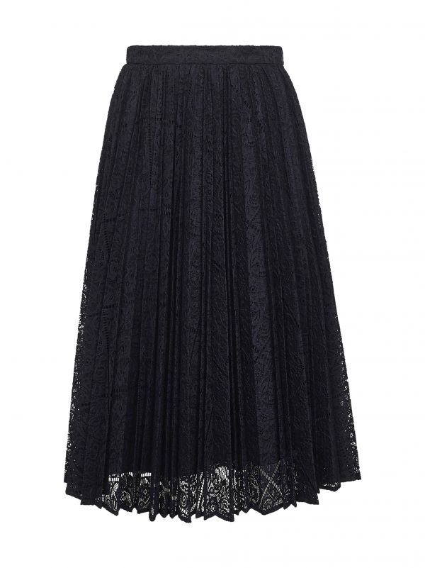  Max Mara Studio Max Mara Studio | Blue Lace Leandro Pleated Midi Skirt | Women | 42 