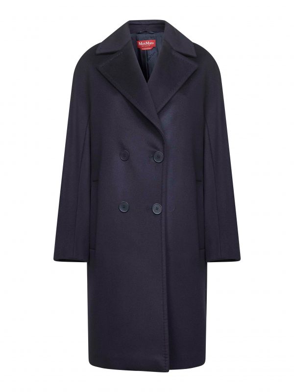  Max Mara Studio Max Mara Studio | Blue Wool Broadcloth Agenda Oversized Coat | Women | 42 