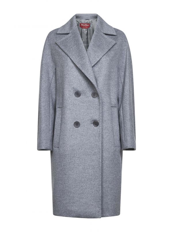  Max Mara Studio Max Mara Studio | Medium Grey Wool Broadcloth Agenda Oversized Coat | Women | 40 
