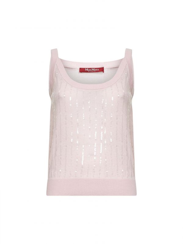  Max Mara Studio Max Mara Studio | Pink Knit Mstcosetta Top With Sequins | Women | M 