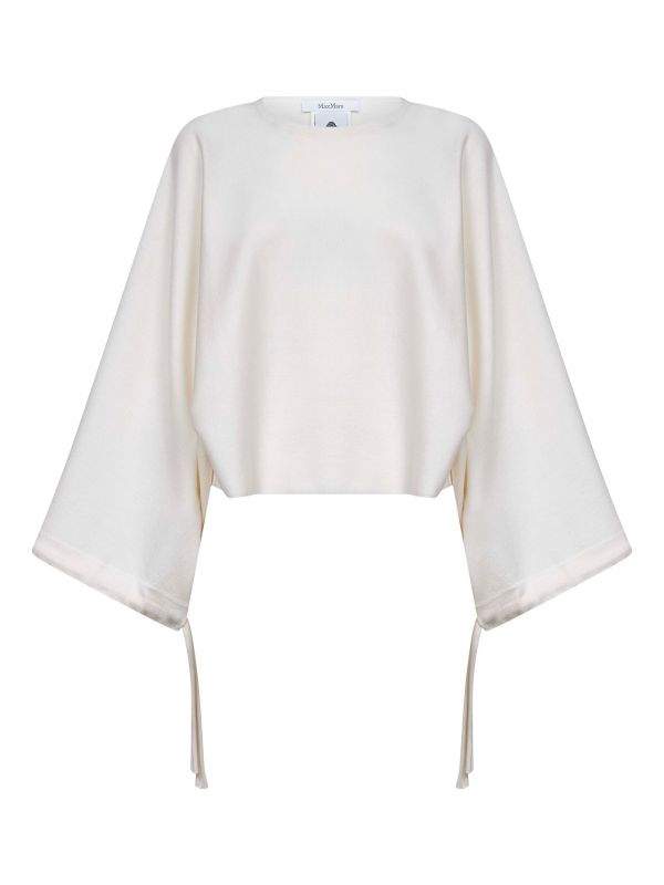  Max Mara Max Mara | White Wool Knit Frais Cropped Sweater | Women | Xs 