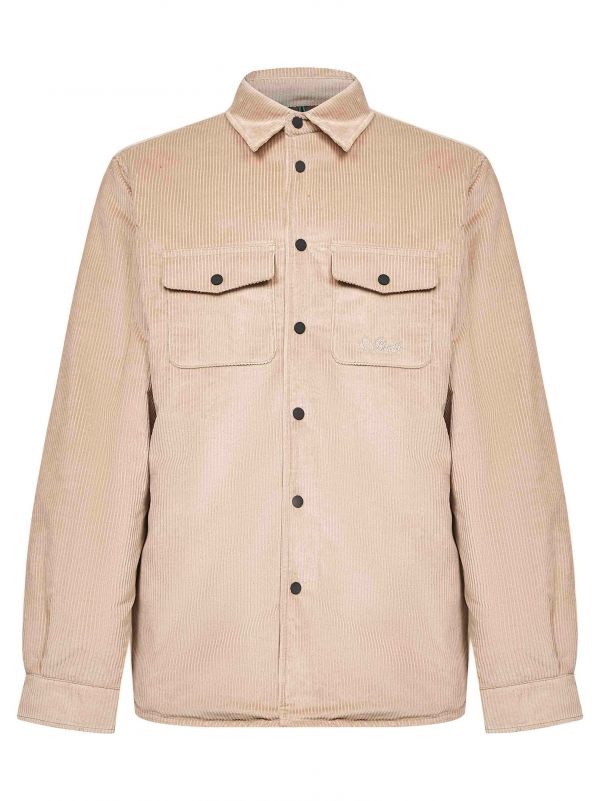  Mc2 Saint Barth Mc2 Saint Barth | Beige Corduroy Chalet Shirt Jacket | Man | M 