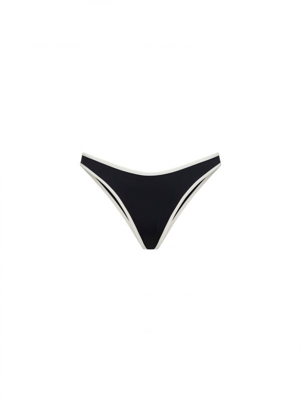  Mc2 Saint Barth Mc2 Saint Barth | Black Lycra Naomi String Brazilian Bikini Bottom | Women | S 