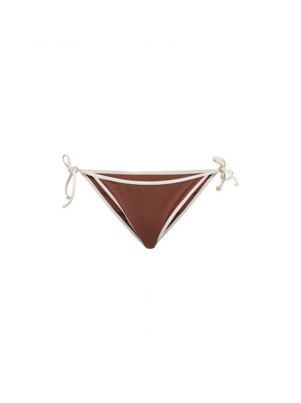  Mc2 Saint Barth Mc2 Saint Barth | Brown Lycra Virgo String Ties Bikini Bottoms | Women | S 