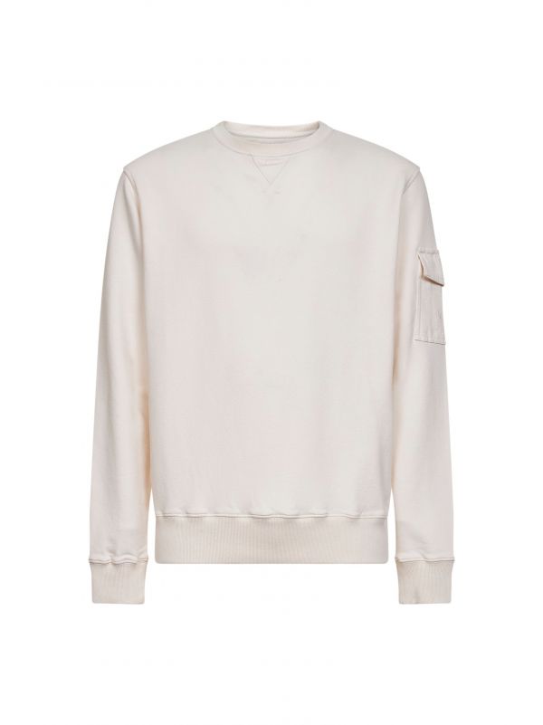  Mc2 Saint Barth Mc2 Saint Barth | Cream Cotton Fleece Chester Sweatshirt With Patch Pocket | Man | M 