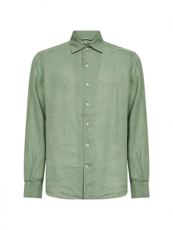  Mc2 Saint Barth Mc2 Saint Barth | Green Linen Raphael Shirt | Man | M 