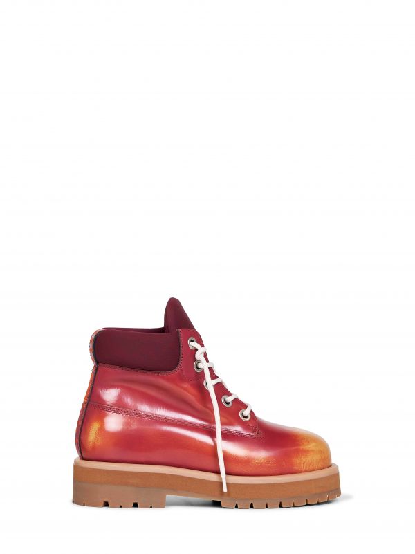  Pdf Pdf | Burgundy Gradient-effect Leather Strada Ankle Boots | Man | 46 