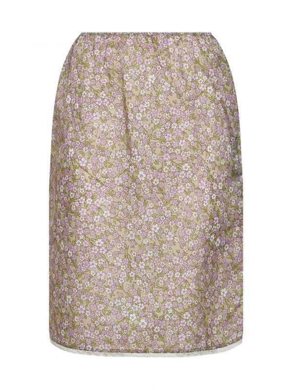  Prada Abbigliamento Prada Abbigliamento | Alabaster Printed Nylon Midi Skirt | Women | 42 