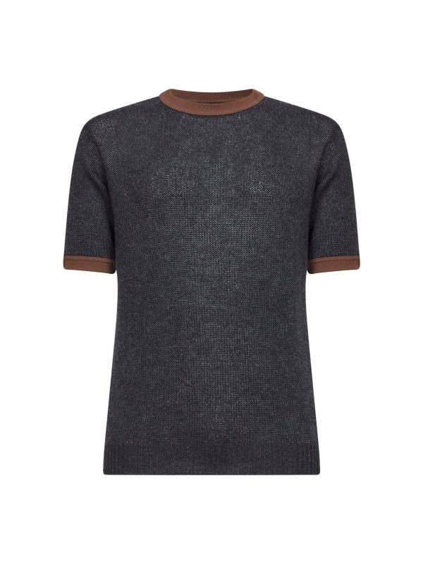  Prada Abbigliamento Prada Abbigliamento | Anthracite Cashmere Knit Crewneck Sweater | Man | 50 