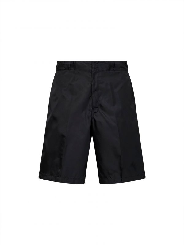  Prada Abbigliamento Prada Abbigliamento | Black Re-nylon Bermuda Shorts | Man | 44 