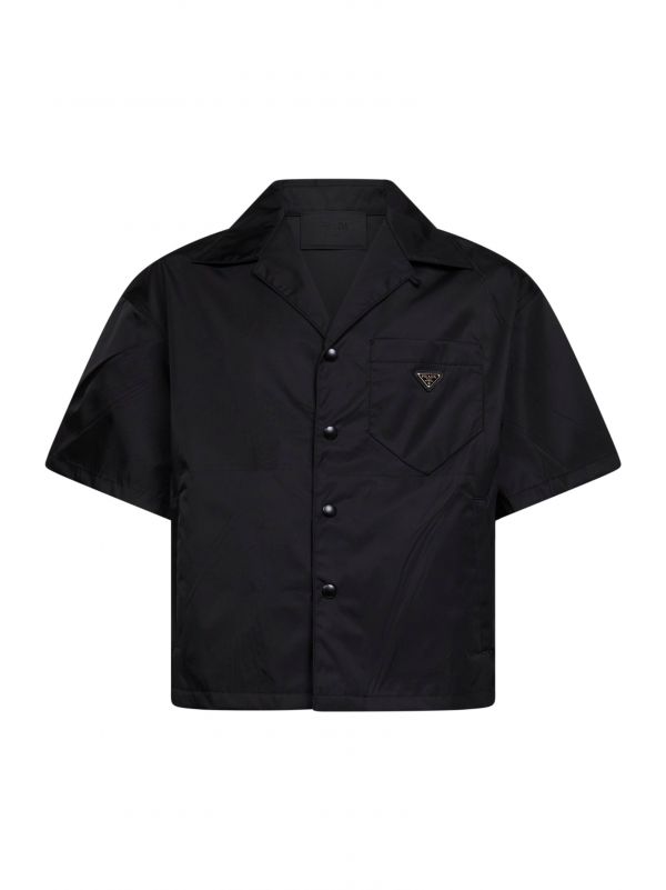  Prada Abbigliamento Prada Abbigliamento | Black Re-nylon Short-sleeved Shirt | Man | M 