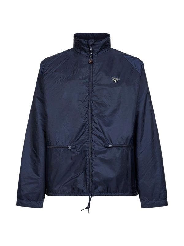  Prada Abbigliamento Prada Abbigliamento | Blue Re-nylon Hooded Jacket | Man | 50 