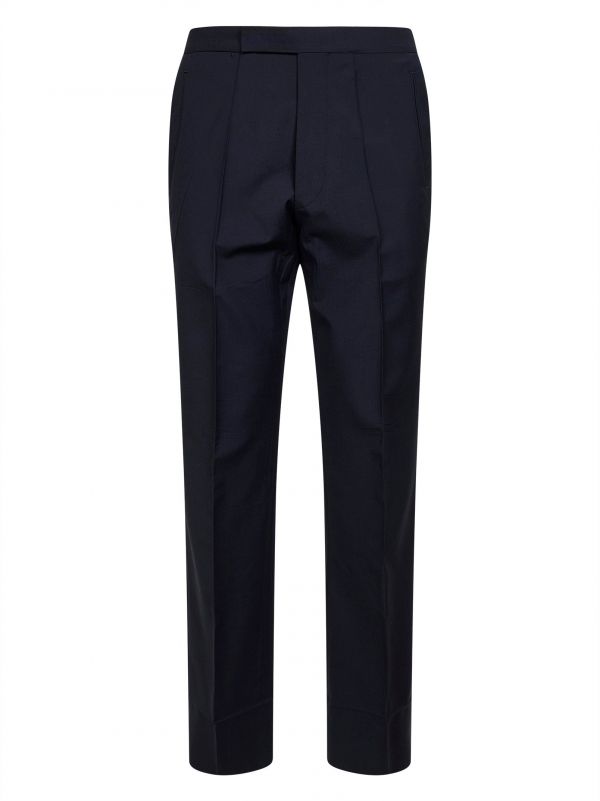 Prada Abbigliamento Prada Abbigliamento | Blue Wool And Mohair Tailored Trousers | Man | 48 