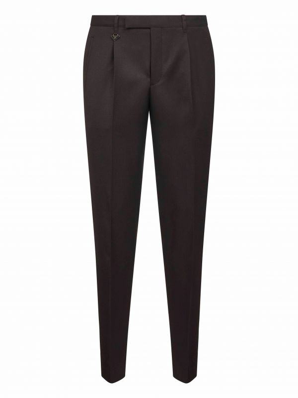  Prada Abbigliamento Prada Abbigliamento | Brown Virgin Wool Slim Trousers | Man | 50 