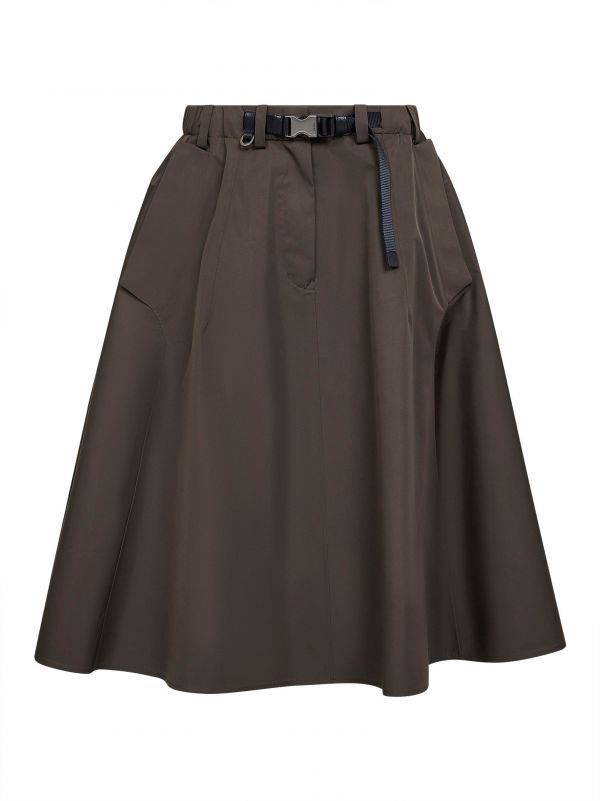  Prada Abbigliamento Prada Abbigliamento | Green Technical Canvas Circle Midi Skirt | Women | 42 
