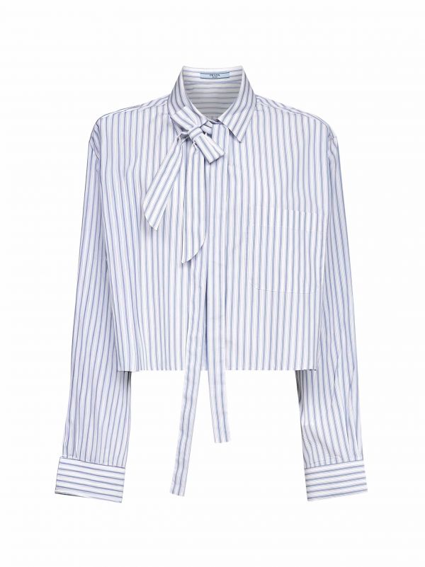  Prada Abbigliamento Prada Abbigliamento | Light Blue Striped Poplin Shirt | Women | 42 