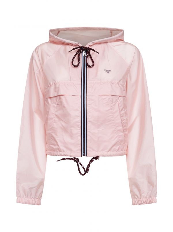 Prada Abbigliamento Prada Abbigliamento | Pink Lightweight Re-nylon Hooded Jacket | Women | 42 