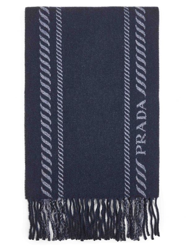 Prada Accessori Pelletteria Prada Accessori Pelletteria | Blue Wool And Cashmere Scarf | Man | Pz 