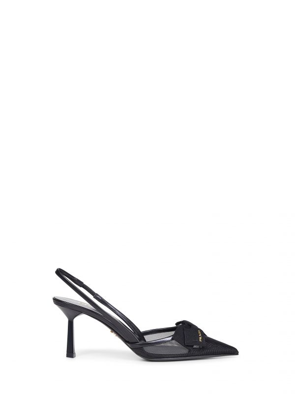  Prada Calzature Prada Calzature | Black Mesh Slingback Pumps | Women | 36 