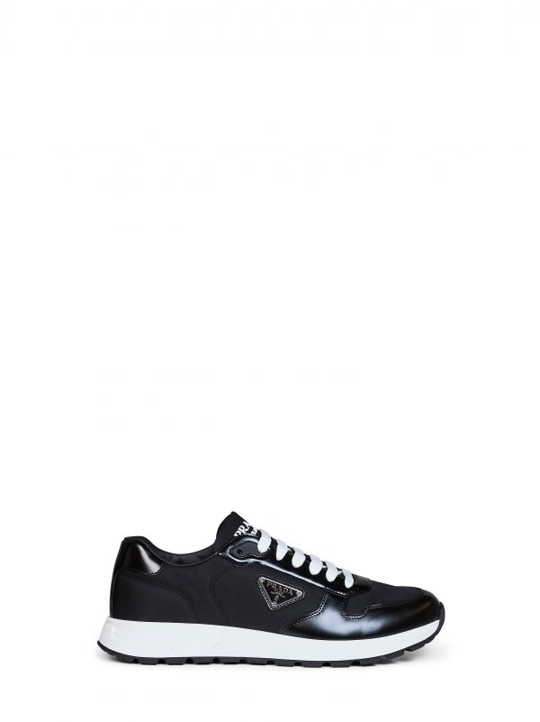  Prada Calzature Prada Calzature | Black Re-nylon And Brushed Leather Prax 01 Sneakers | Man | 5 
