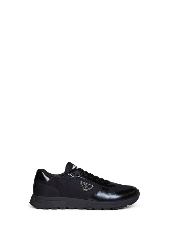  Prada Calzature Prada Calzature | Black Re-nylon And Brushed Leather Prax 01 Sneakers | Man | 5 