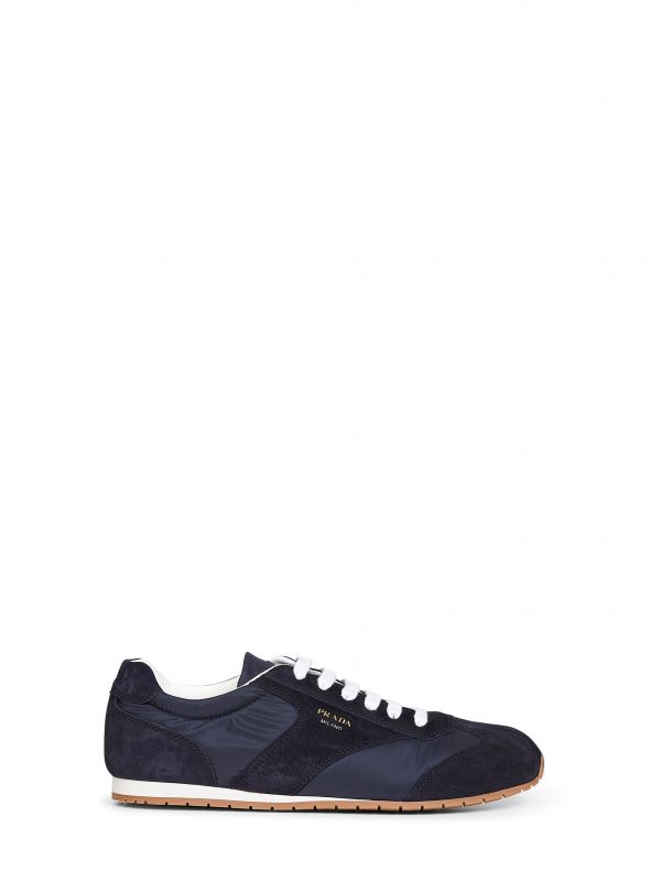  Prada Calzature Prada Calzature | Blue Re-nylon And Suede Sneakers | Man | 5 