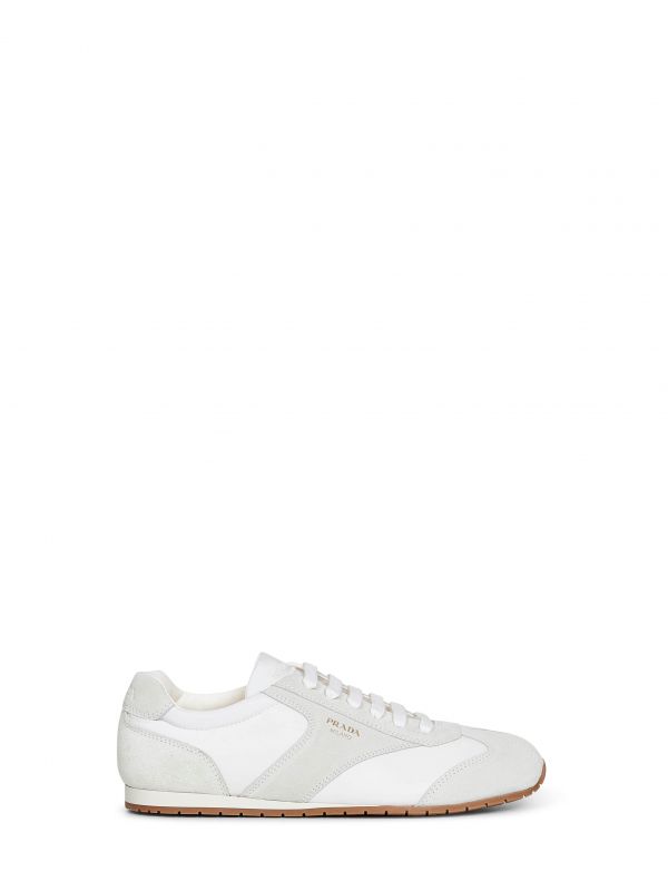  Prada Calzature Prada Calzature | White Re-nylon And Suede Sneakers | Man | 5 