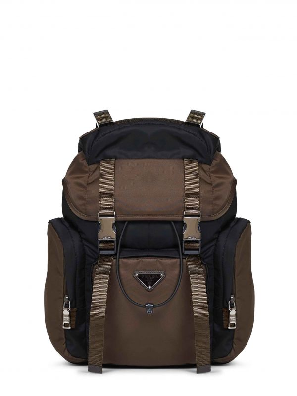  Prada Viaggio Prada Viaggio | Black And Burnt Re-nylon Backpack | Man | Pz 