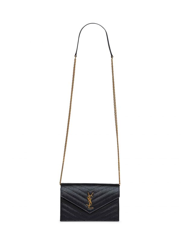  Saint Laurent Saint Laurent | Black Cassandre Classic Envelope Clutch With Chain Shoulde Strap | Women | Pz 