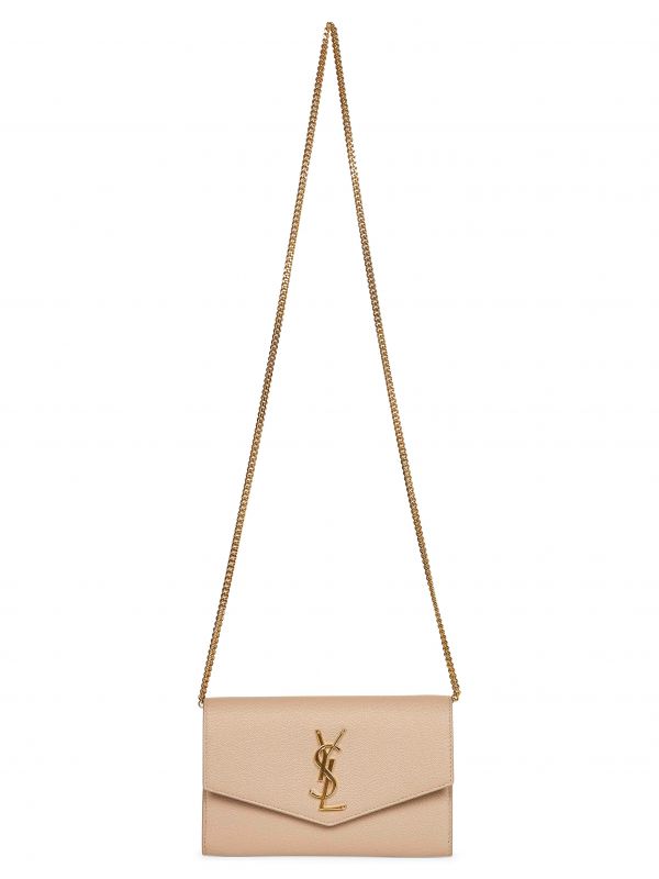  Saint Laurent Saint Laurent | Dark Beige Uptown Chain Wallet | Women | Pz 