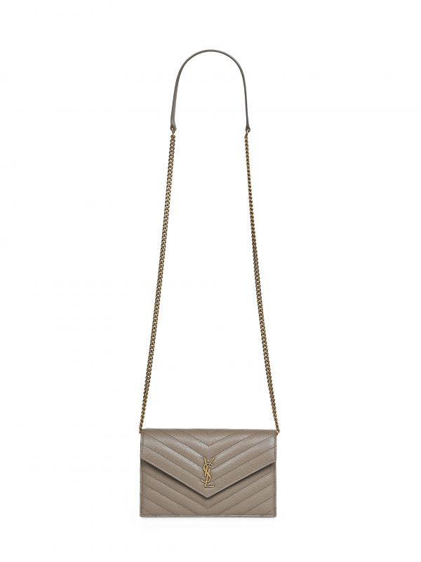  Saint Laurent Saint Laurent | Light Taupe Cassandre Envelope Chain Wallet | Women | Pz 