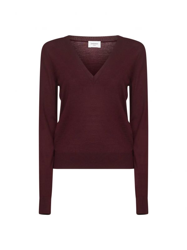  Saint Laurent Saint Laurent | Saint Laurent Wool V-neck Pullover | Women | S 