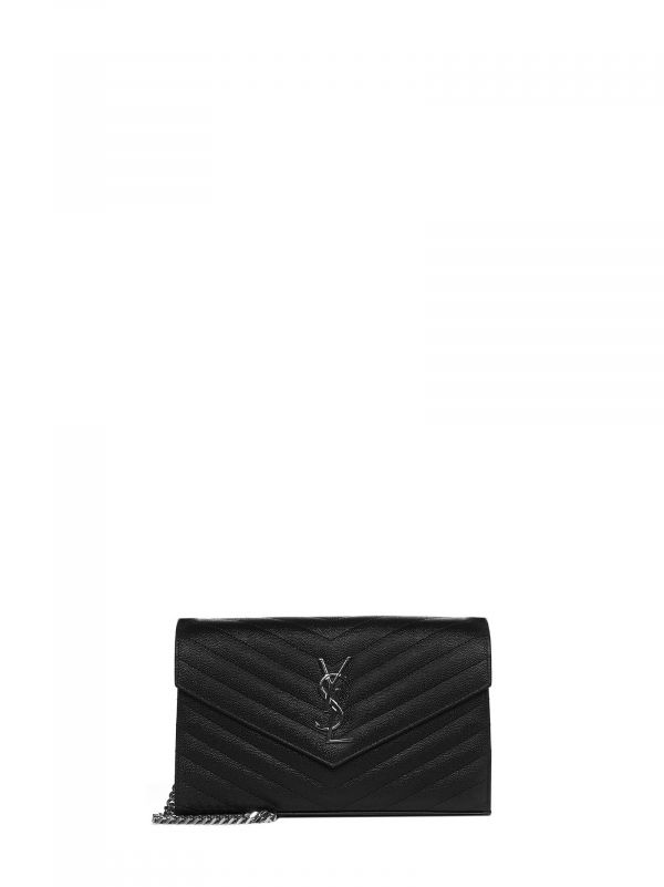  Saint Laurent Saint Laurent | Ysl Logo Quilted Leather Wallet On Chain Bag | Women | Pz 