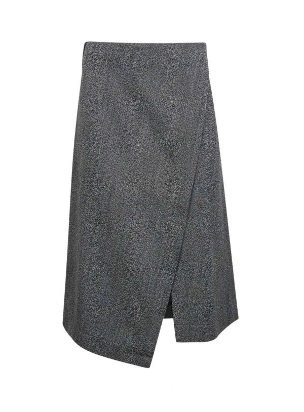  Studio Nicholson Studio Nicholson | Grey Mouliné Wool Lerryn Wrap Midi Skirt | Women | 8 