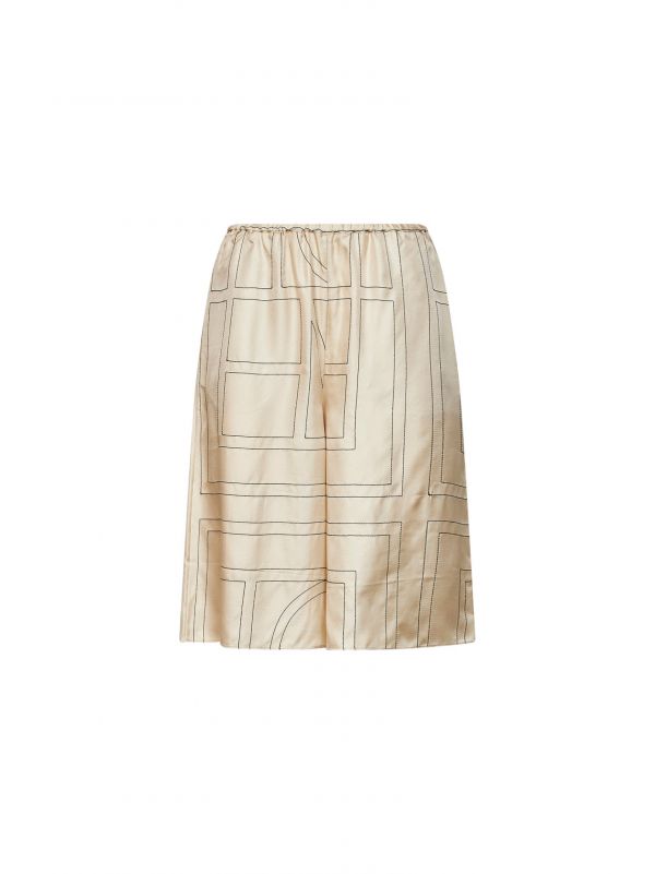 Toteme Toteme | Ivory Monogram Silk Pj Culottes | Women | 32 