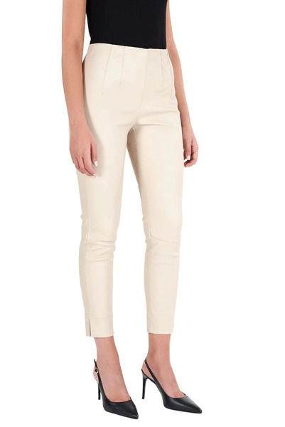  D'arienzo Cream Lamb Leather Leggings Smooth Effect 