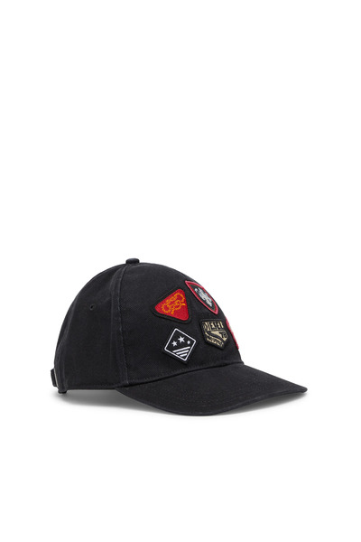  Diesel   Baseball Cap With Embroidered Patches   Caps   Man   Black 