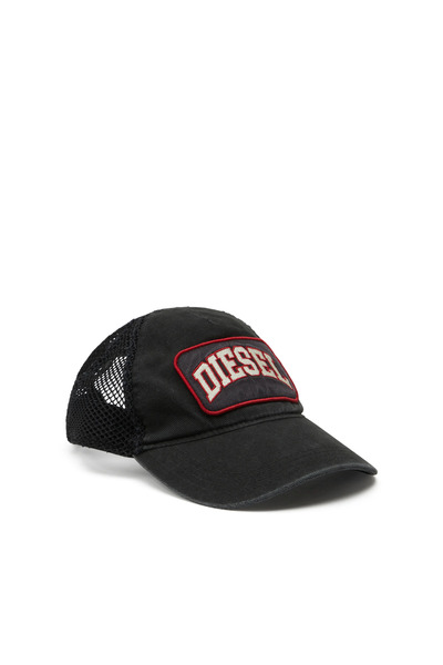  Diesel   Baseball Cap With Fishnet Mesh   Caps   Man   Black 