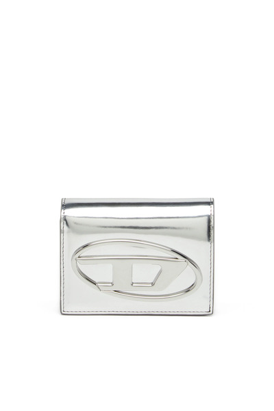  Diesel   Bi Fold Wallet In Mirror Leather   Small Wallets   Woman   Silver 