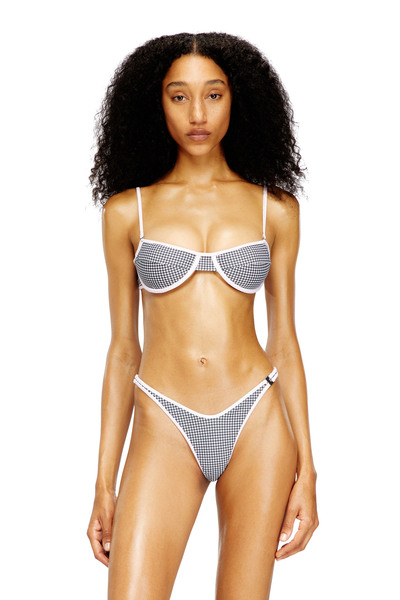  Diesel   Bikini Top With Houndstooth Print   Bras   Woman   Grey 