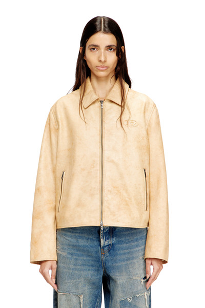  Diesel   Coach Jacket In Treated Leather   Leather Jackets   Woman   Beige 