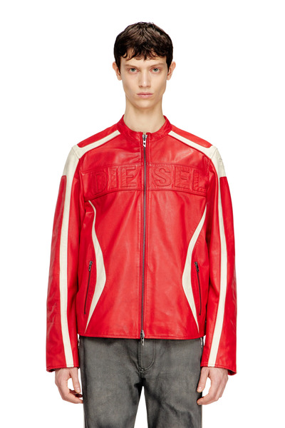  Diesel   Colour Block Leather Biker Jacket   Leather Jackets   Man   Multicolor 