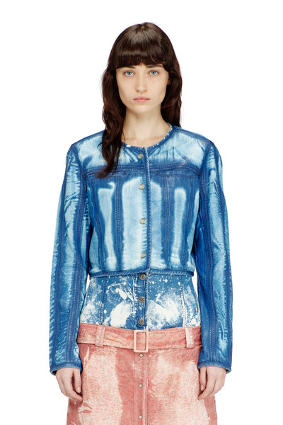  Diesel   Cropped Jacket In X Ray Lyocell Denim   Denim Jackets   Woman   Blue 
